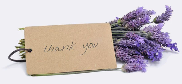 Thank you card representing reviews for counselling in London