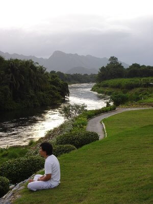 a man sitting